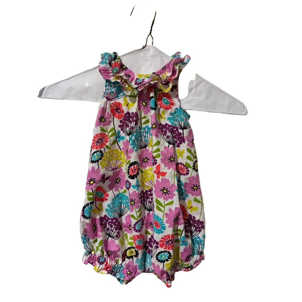 Vera Bradley Baby Floral Ruffle Sleeveless Bubble Romper Multicolor 6-9 Months